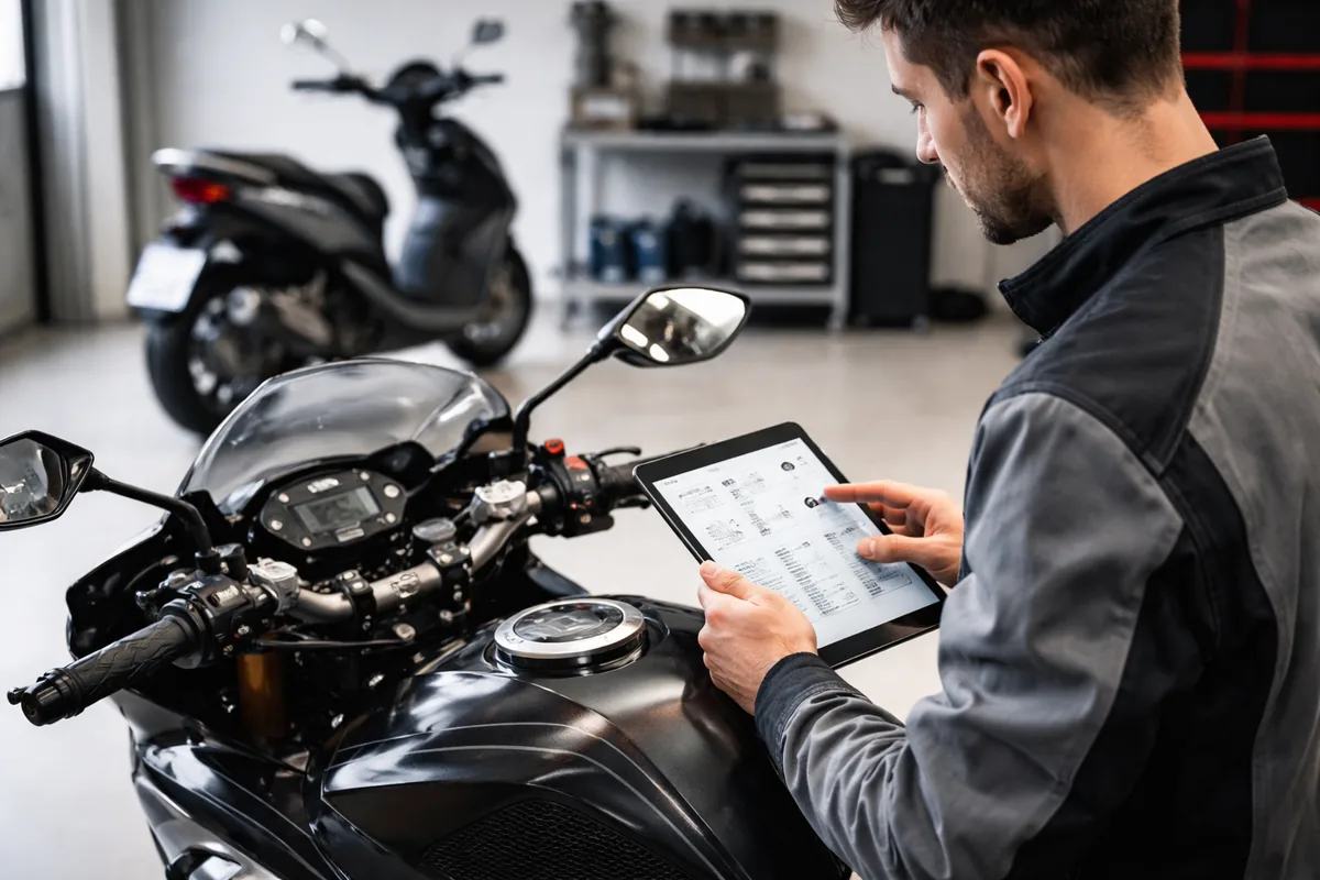 Comment contrôler les données techniques d'entretien pour moto et scooter